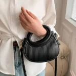 Chic Stripe Design Crossbody Bags for Women Elegant Synthetic Leather Handbag, Purse - Image 2