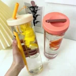 Plastic Water Bottle Portable with Straw Fruit Infuser Tea Juice Cup Fitness - Image 5