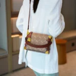 Diaper Bag Trendy Textured Leather Satchel Elegant Crossbody Bag - Image 6
