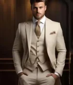 Suits for Men Slim Fit 3 Pieces Male Suit Jacket Vest with Pants Wedding Tuxedo - Image 3