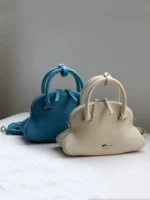 Women Cowskin Genuine Leather Bag Fashion Design Shell Totes Office Ladies Handbag - Image 4