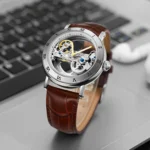 Vintage Mechanical Watches Golden Bridge Skeleton Automatic Mens Watch Luxury - Image 5