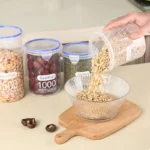 1-4PCS Sealed Jars With Scale Grain Crisper Kitchen Refrigerator Organize - Image 5
