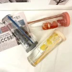 Plastic Water Bottle Portable with Straw Fruit Infuser Tea Juice Cup Fitness - Image 2