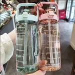 2L Sports Water Bottle with Straw Portable Large Capacity Water bottles Fitness - Image 2