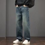 Men's Vintage-Washed Straight-Leg Jeans 2025 Fall/Winter Collection - Image 3