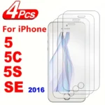 4-Pack Tempered Glass for iPhone SE 2016, iPhone 5S, iPhone 5, iPhone