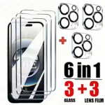 6 In 1 Phone Tempered Glass+Camera Protector Lens Glass For iPhone 11 12