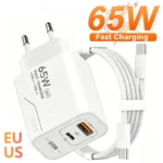 65W PD USB C Fast Charging Charger 2-Port Phone Charger Power Adapter For iPhone