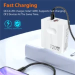 120W Fast Charger USB Type C PD Cable Fast Charging Quick Charge 3.0 Adapter - Image 5