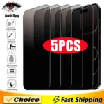 5PCS Anti-Spy Privacy Glass For iPhone 16 17 15 14 13 12 11 Pro Max