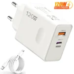 120W Fast Charger USB Type C PD Cable Fast Charging Quick Charge 3.0 Adapter
