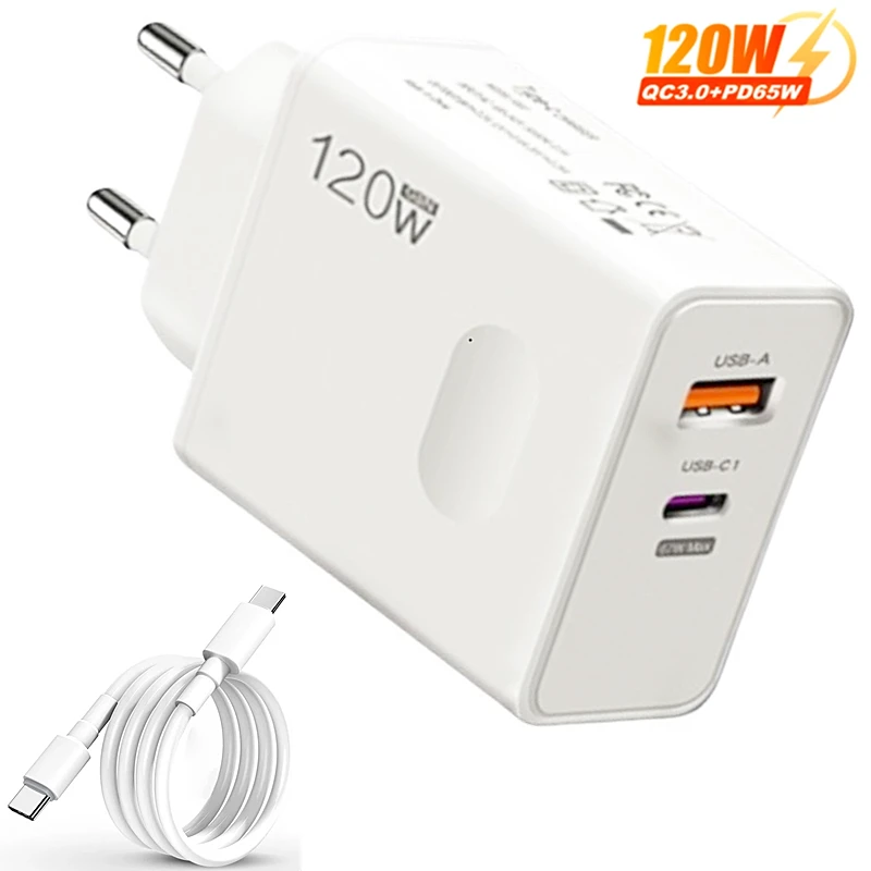kf-S7a4c1daab1e247de91dcaabb1f4afc12J 120W Fast Charger USB Type C PD Cable Fast Charging Quick Charge 3.0 Adapter - Image 1