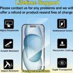 5PCS Clear Glass Film For iPhone 17 16 15 ProMax Screen Protector For iPhone 11 - Image 3
