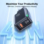 QOOVI GaN 45W USB Charger Fast Charging USB Type C Wall Charger PD - Image 4
