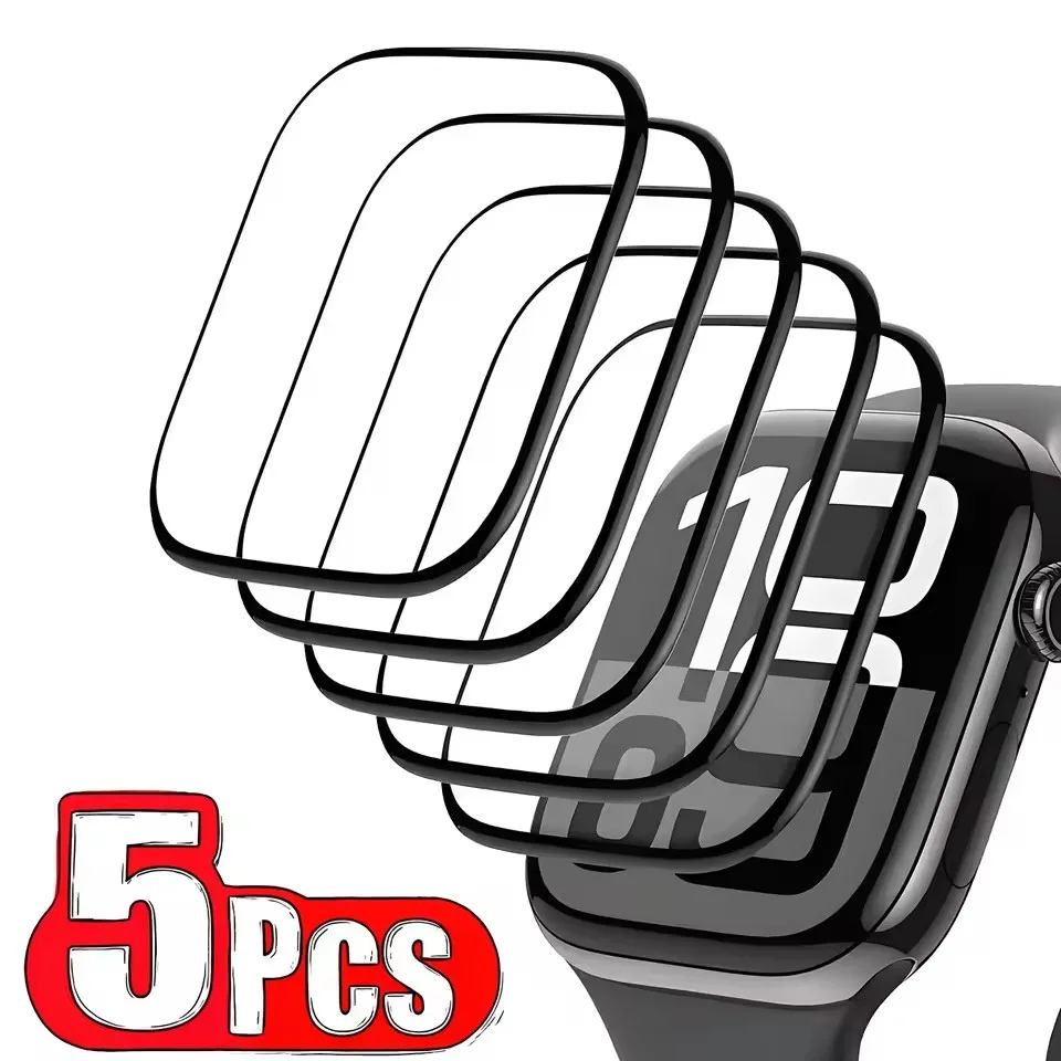 kf-S8f85e8b36b0640cbb971372c114e6e191 5Pcs Protector Film For Apple Watch 46mm 42mm 40mm 41mm 45mm Curved - Image 1