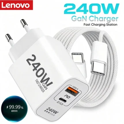 Lenovo 240W GaN PD USB C Charger Fast Charging For iPhone 17 16 15 14 Pro