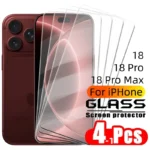 4-1PCS For iPhone 18 Pro Max Glass iPhone 18 Pro Tempered Glass Protective