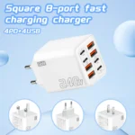 8 in 1 GaN USB C Desktop Charger 240W Fast Charge Phone Adapter Type C Cable - Image 2