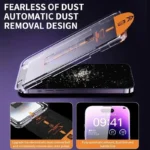 2Pcs Oleophobic Coating Screen Protectors for IPhone 14 15 16 Pro Max 16E Dust - Image 2