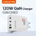 CABLETIME 4 IN 1 120W GaN Charger 120W Max Fast Charge 3 USB C With1