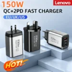 Lenovo 150W 3-Port Fast Charger PD QC3.0 Wall Charger USB-C Adapter