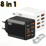 8 in 1 GaN USB C Desktop Charger 240W Fast Charge Phone Adapter Type C Cable