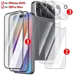 Front&Back&Lens Tempered Glass Screen Protectors for iPhone 18 Pro Max HD Clear