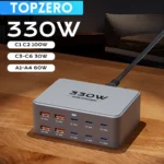 330W GaN USB C Charger 10-Port Desktop Charger Type C 100W PD3.0 PPS QC3.0